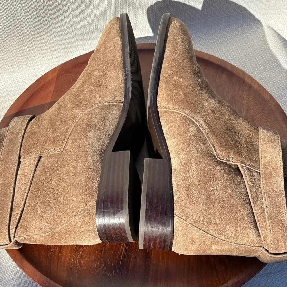 Tory Burch Women’s Brooke Ankle Bootie Tan Suede Sz 8